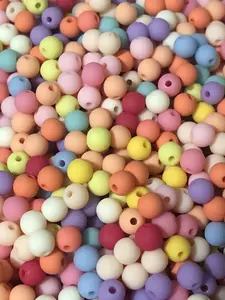 10mm Round Rubber Touch Beads DIY