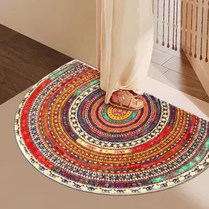 Instantly Add Boho Vibes! This Unique Semicircle Doormat is Soft, Non-Slip & Washable. Upgrade Your Entryway, Living Room, or Bedroom in Seconds!