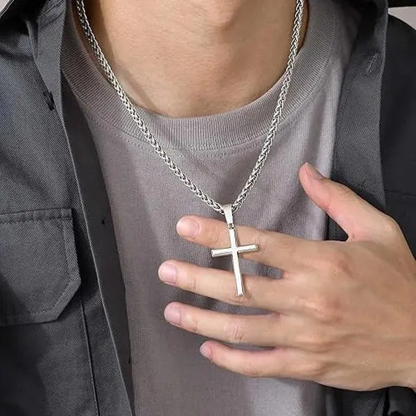 To My Son Cross Necklace with Heartfelt Message Card, Meaningful Gift for Son from Mom Father