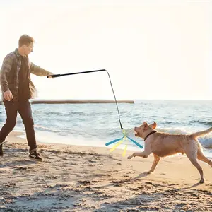 Interactive Pet Toy for Dogs & Cats, Detachable Portable Thrower, Fun Rod for Training, No Battery Needed