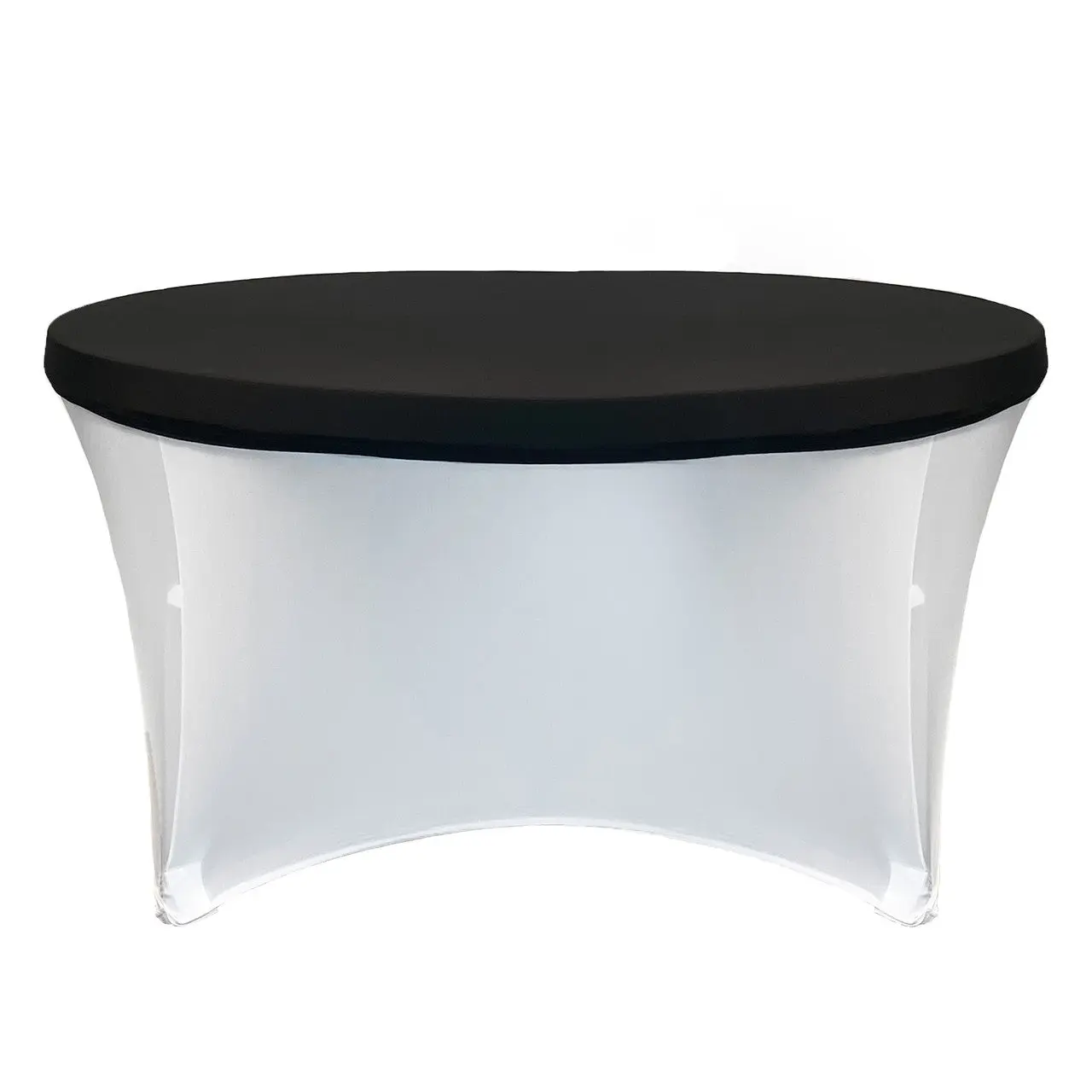 Stretch Spandex 5 ft Round Table Topper/Cap Black