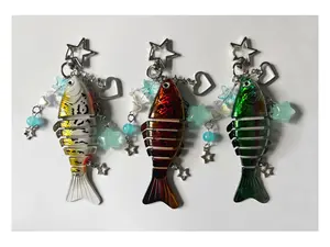 [NEW] Sparkle Fish keychain, Handmade Beaded Fish Lure Keychain: Decorative Bag Charm