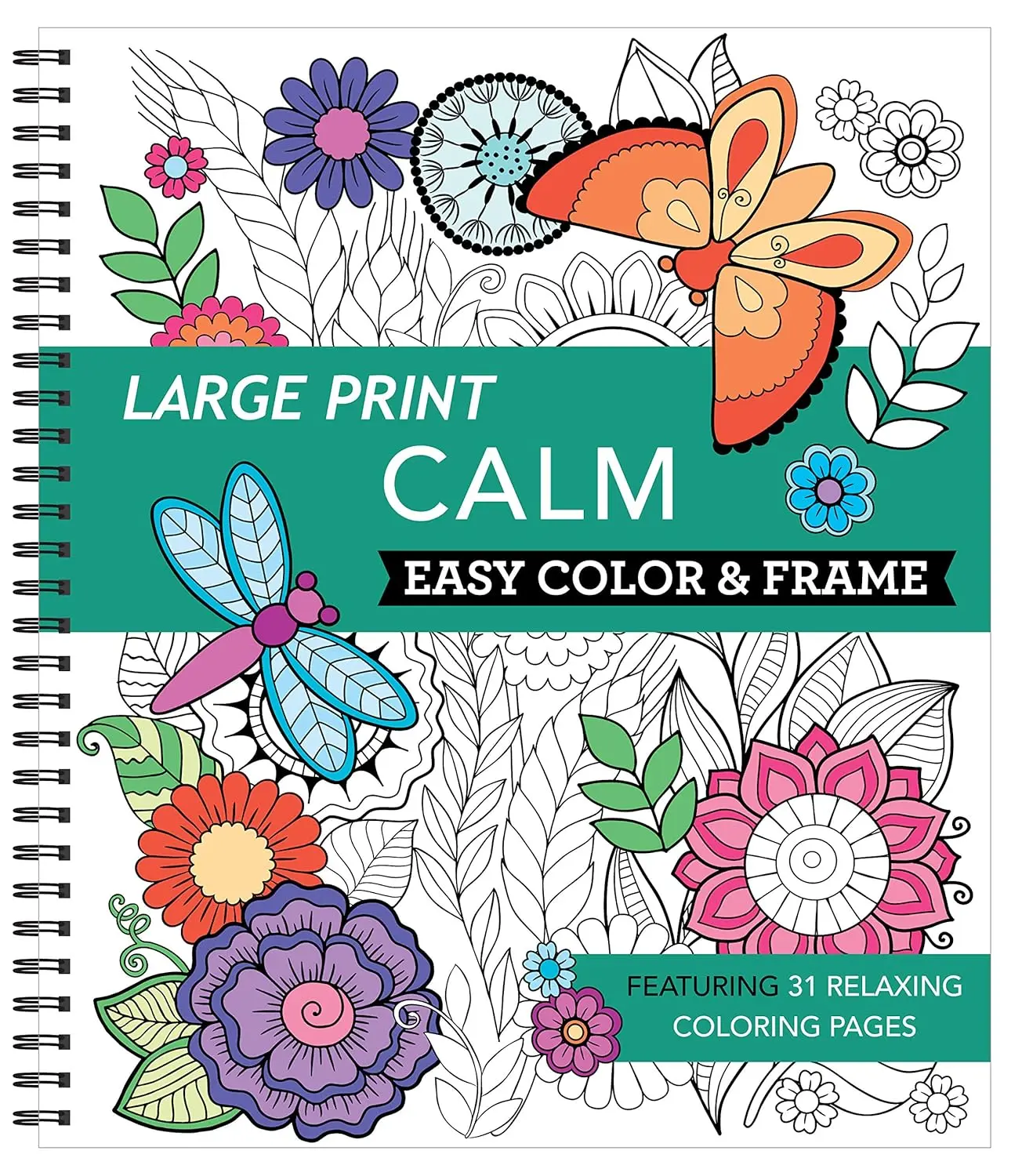 Large Print Easy Color & Frame - Calm (Stress Free Coloring Book) by New Seasons (Author), Publications International Ltd. (Author)  Format: Spiral-bound
