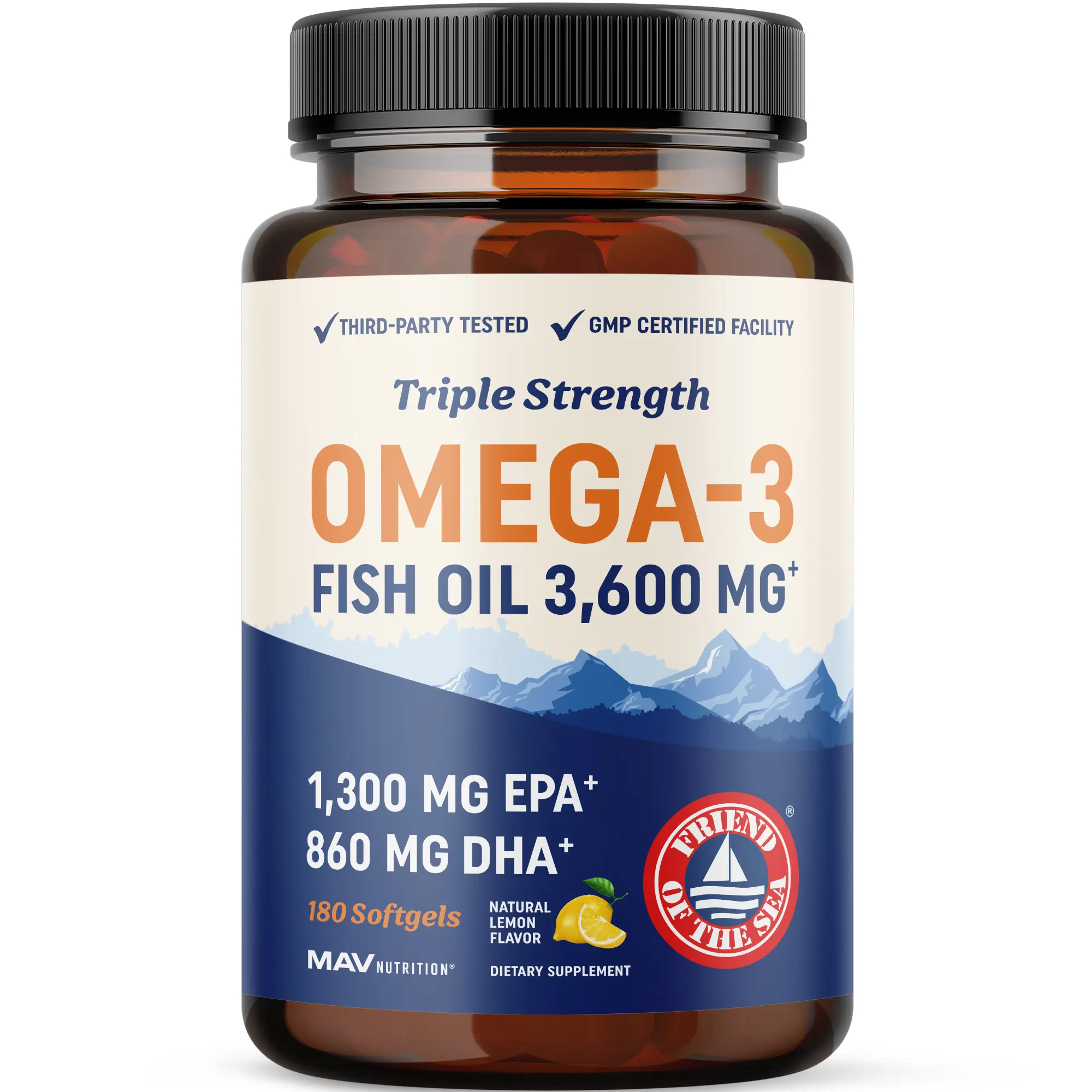 Fish Oil Softgels, 180ct