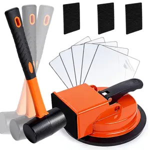 Heavy-Duty Floor Gap Fixer Tool with Robust Rubber Mallet & 5 count  Nano Adhesive Pads - High-Grip Pro Suction Cup Repair Kit for Laminate & Vinyl Plank, Ideal for Gap Filling