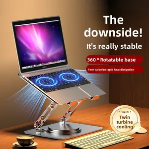 360 Degrees Rotating Laptop Stand Adjustable Height Ergonomic Desktop Riser with Ventilation for Cooling Notebook Computer Holder Portable Laptop Stand