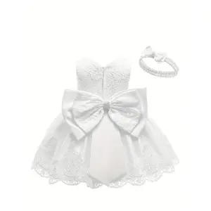One-Year-Old Baby Children's Dress Full Moon Christening Gown Lace Girl's Fluffy Princess Dress