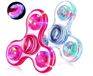 Set of 2 Fidget Spinners, light-up stress relief toys for adults and children aged 4-8-12 with autism and ADHD, travel toys to reduce anxiety and stress, gifts for teenage boys, classroom rewards, birthday gifts.