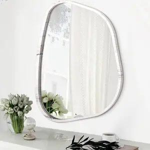 AsymStyle Wall Mirror: Irregular Wooden Accent