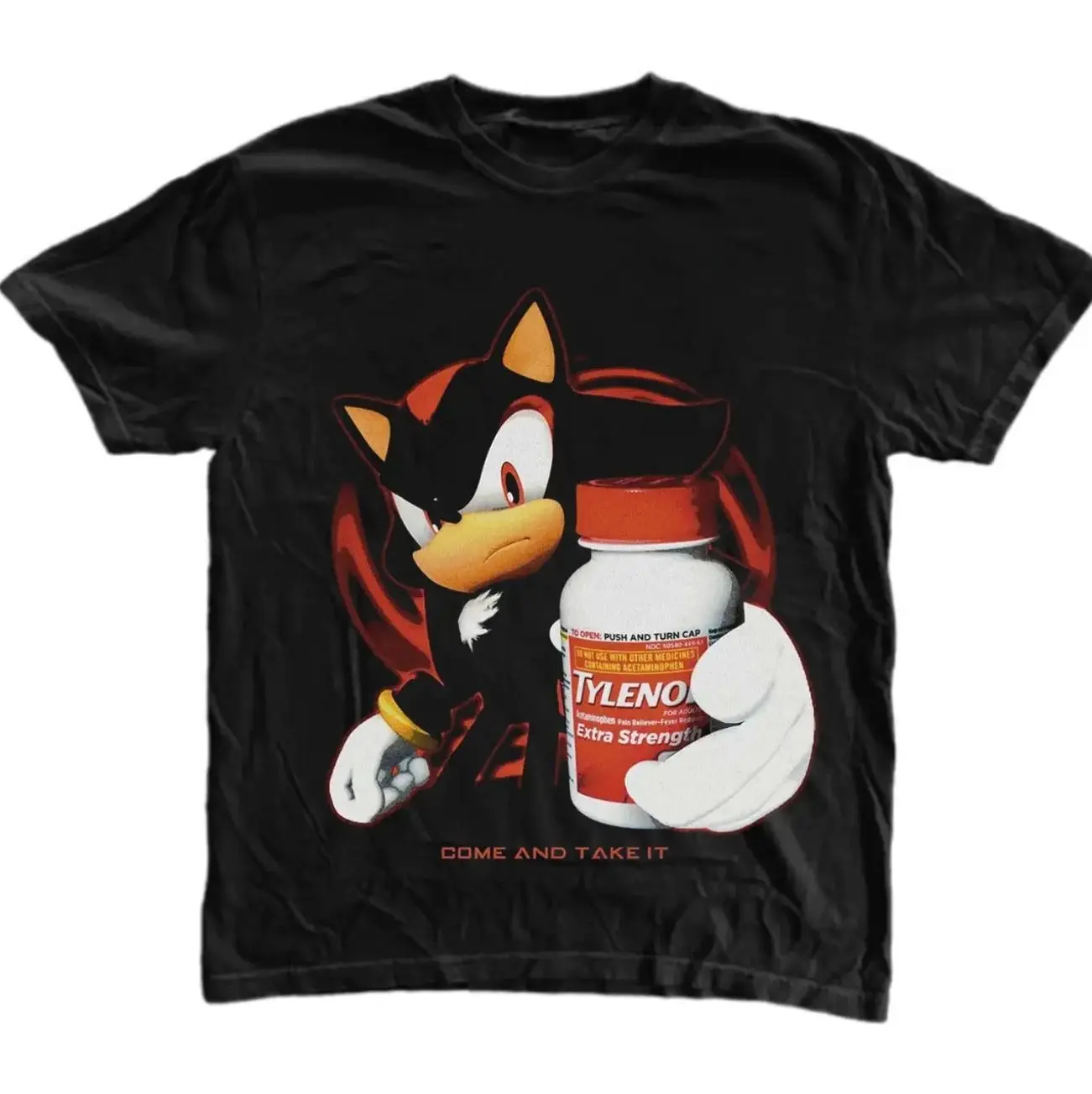 Come And Take It T-Shirt, Shadow the Hedgehog Shirt, Unisex Graphic Tees Gothic Grunge Y2k Emo Scene Amity Affliction Style Clothes Menswear Womenswear Streetwear