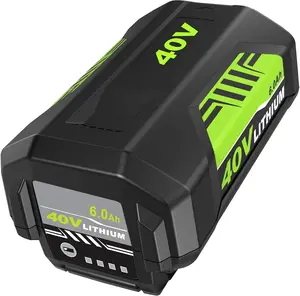 6.0Ah High Capacity Replacement for Ryobi 40V Battery 6.0Ah Compatible with Ryobi 40 Volt Lithium Battery OP4026 OP40601 OP4050A OP4040 OP4030 OP4050 Compatible with 40V Cordless Tool(Green),1 Pack