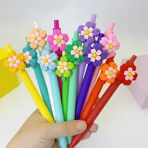 20/30pcs Color Flower Theme Gel Pen, Quick Drying Design, Elegant Appearance, Creative Writing Tool, Suitable for Student Notes and Office Use