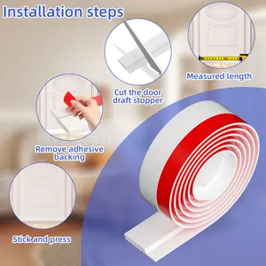 【NEW】1/2M Door Seal Strip Under Door Draft Stopper Bottom Sweep Adhesive Seal Strip Windproof Insect-proof Soundproof for Home Windows