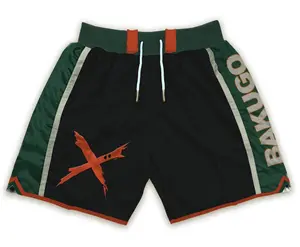 Academia Bakugo Embroidered Men's Basketball Mesh Anime Shorts With Four Pockets Athletic Sweat Walking Gym Shorts