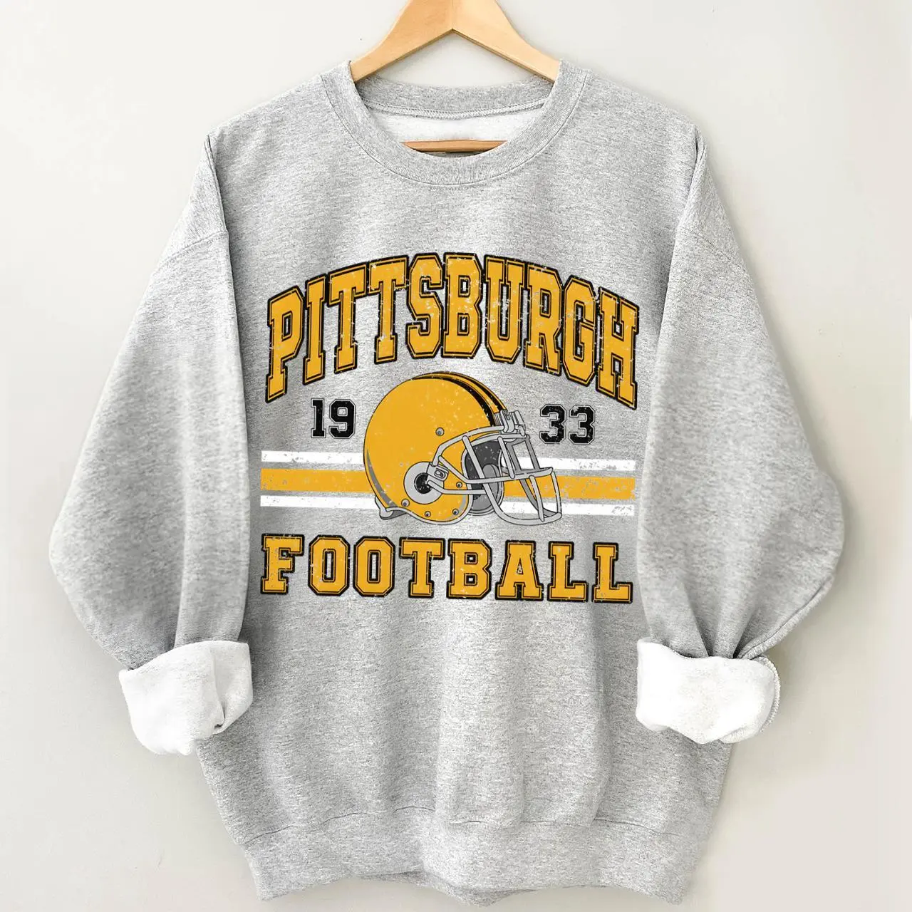 Vintage 90s Style Pittsburgh FootballSweatshirt, Y2k Pittsburgh Fan Gift Crewneck Sweatshirt, Unisex Gifts For Football Fan