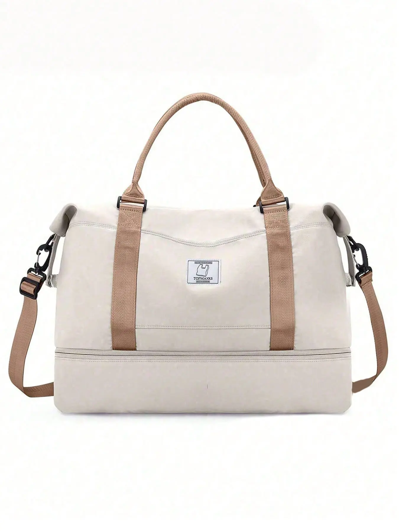 Niche design compartment shoulder crossbody travel bag, Travel Essentials Bag, Travel Duffle Bag, Duffle Weekender, Weekender Duffel, simple versatile travel bag, lightweight and large capacity to meet travel, sports and fitness storage needs