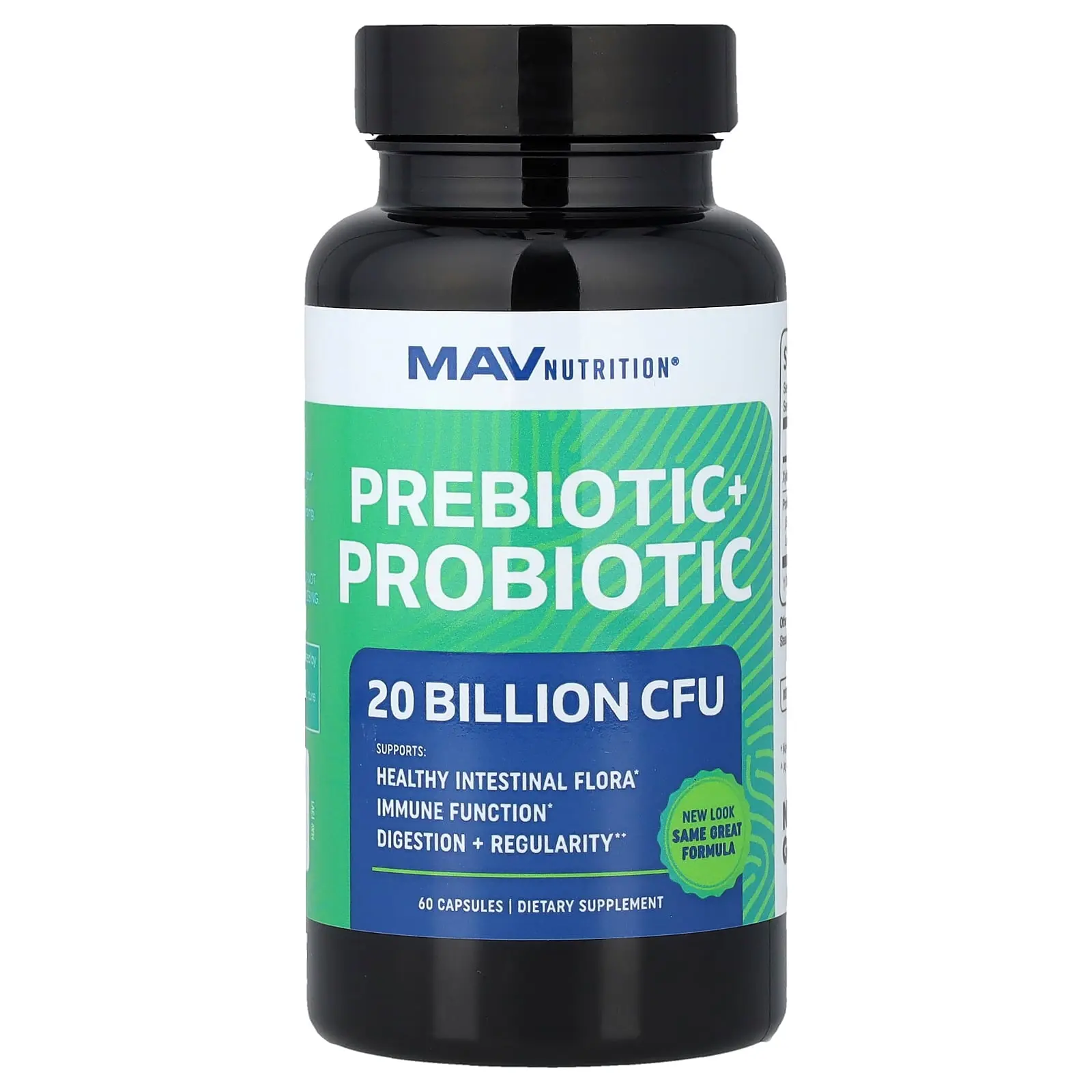 MAV Nutrition Prebiotic + Probiotic, 60 Capsules
