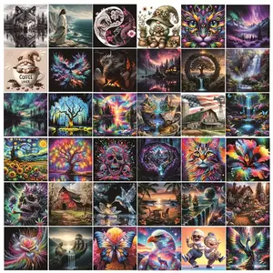 10pcs/20pcs/30pcs DIY Diamond Painting Kit, Animal Landscape Patterns, Full Drill Art Set for Wall Decor, Beginner Friendly Gift