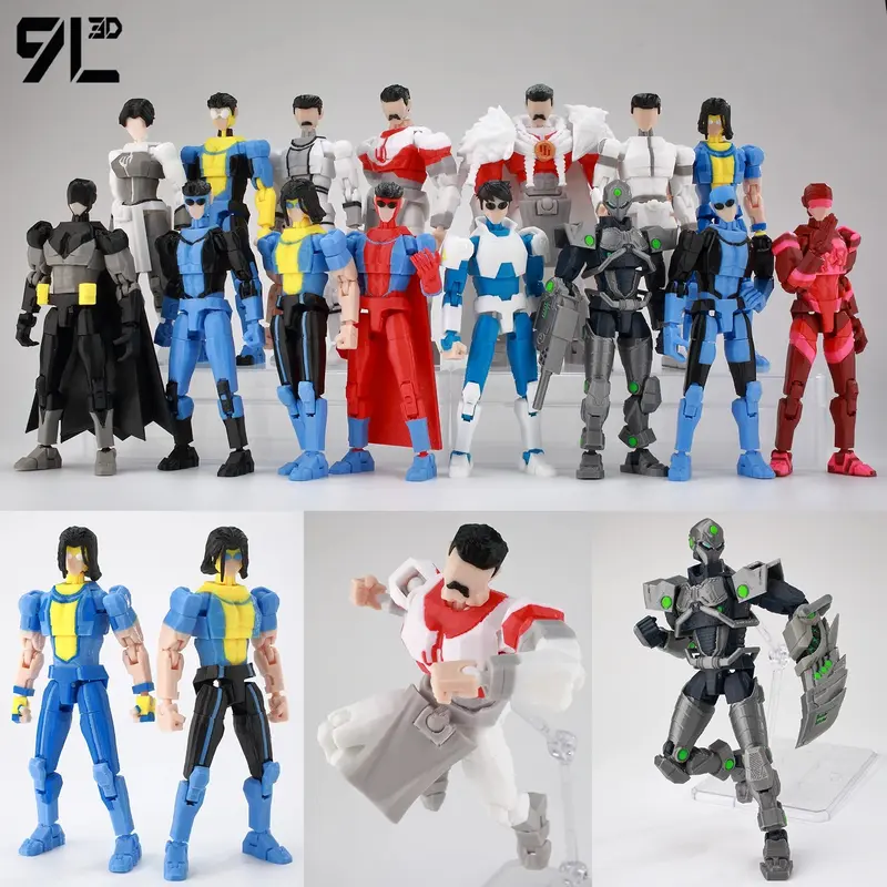 Yippzo Invincible: Battletorn Invincible Action Figure 2PCS 3D Printed Collectible Action Figures Mark Grayson Blue Yellow Invincible Anime Merch Mult