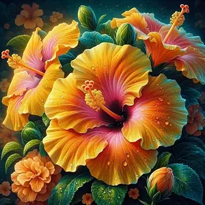 New! Best-Selling DIY 5D Diamond Painting Kit, Large Flower Theme, Full Drill Mosaic Craft, Home Wall Decor Gift, Wall Art Painting