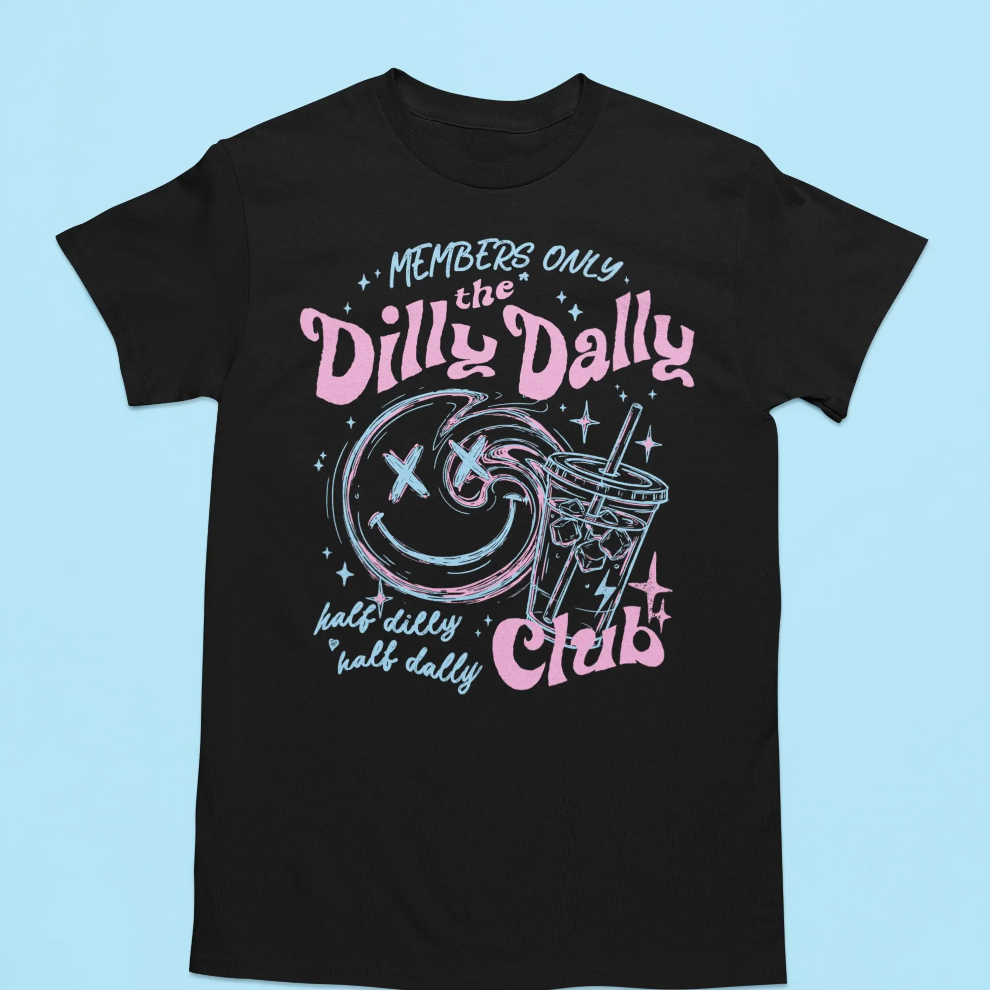 Members Only The Dilly Dally Club Short-Sleeve Round Neck T-Shirt - Exclusive Club Member Design, Men's Casual Fit Top for Events & Everyday Wear, Shortsleeve