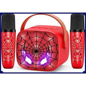 Mini Karaoke Machine Toys Gifts: Kids Toys Easter Birthday Gifts for 4 5 6 7 8 9 Years Old Girl Boy Basket Stuffers LED Portable Bluetooth Speaker with 2 Wireless Microphone Girl Gift Age 3-12+(Gag Toys & Practical Jokes)(Gag Toys & Practical Jokes)