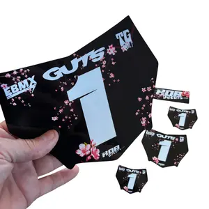 MotoCutz Plate Decal — Pink Cherry Blossom with White