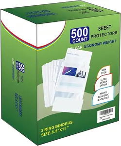 Sheet Protectors 500 Page,Page Protector 8.5" x 11" Upgraded Clear Plastic Page Protectors,for 3 Ring Binder, Top Loading Paper Protector with Reinforced Holes,Holds Multiple SheetsLetter Size