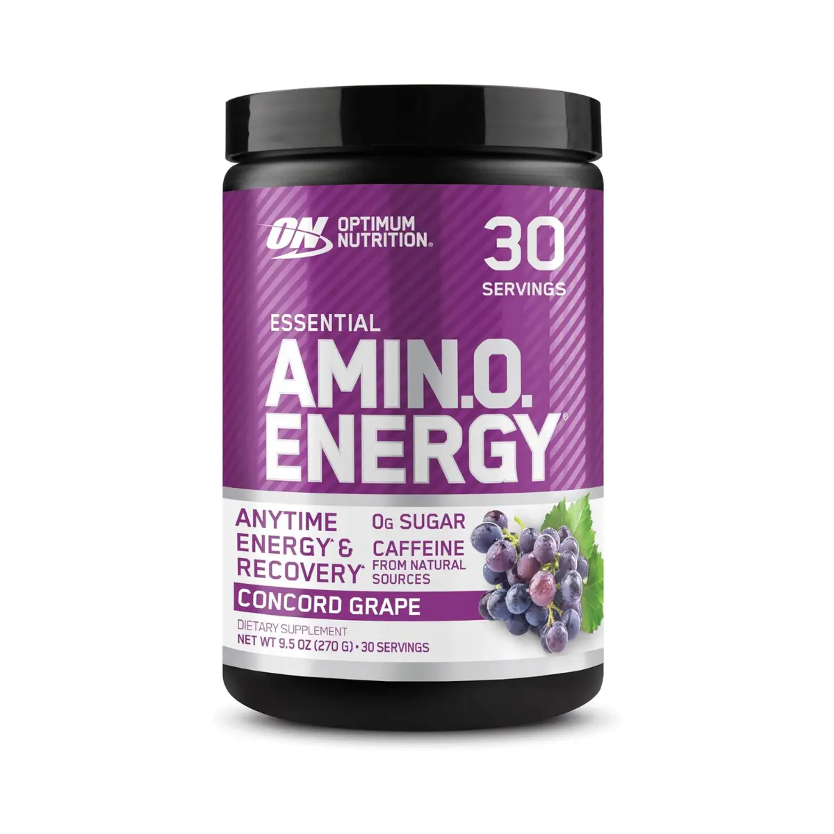 Optimum Nutrition Amino Energy, Pre Workout with Green Tea, BCAA, Amino Acids, Keto Friendly, Green Coffee Extract, Energy Powder, Concord Grape, 30 Servings