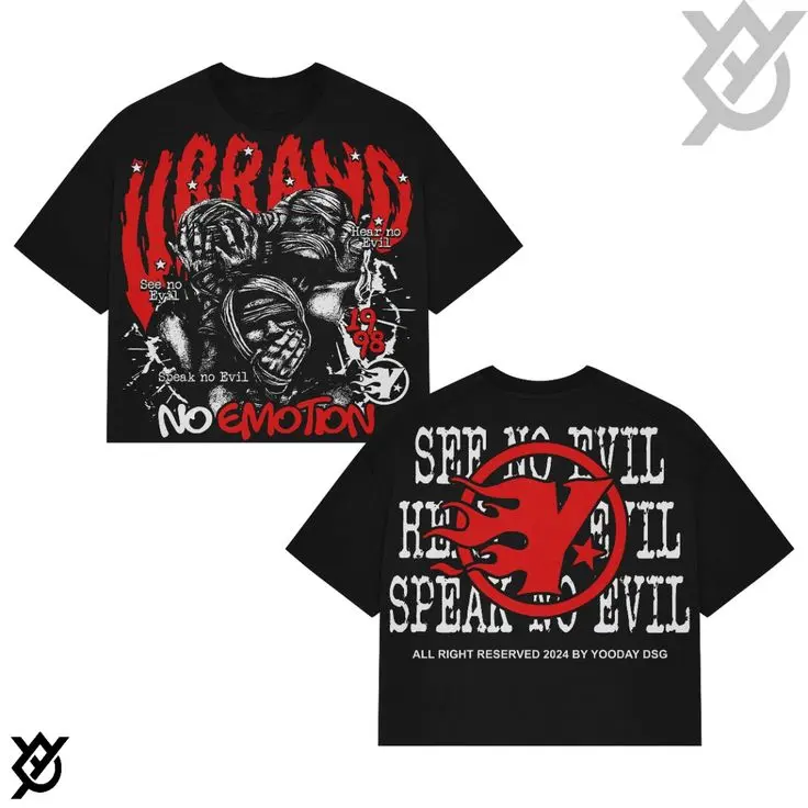 No EMotion Y2K Letter Graphic Gothic Tops Men Women New Streetwear Clothing Harajuku Patchwork T-shirts Cotton Short Sleeve Tees