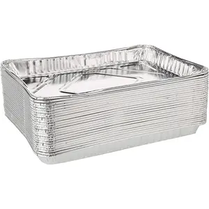 Pack Of 12-1/4-Size (Quarter) Sheet Cake  Foil Pan- Extra Sturdy and Durable -  for Bake , Events and Transporting  - 12-3/4" x8-3/4 x 1-1/4"