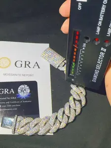 High-end jewelry plated ice 22mm full diamond hip-hop jewelry Miami unisex Cuban chain jewelry bracelet, suitable as a gift for Easter and Thanksgiving for both men and women