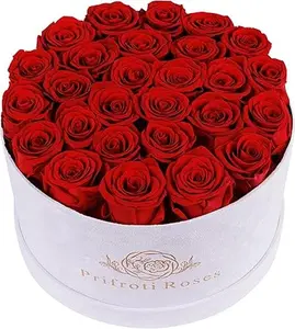 27 Roses in a Luxury Suede Box, Mother Day Flowers Gifts for Mom, Preserved Flowers for Her, Birthday Gifts for Women, Red