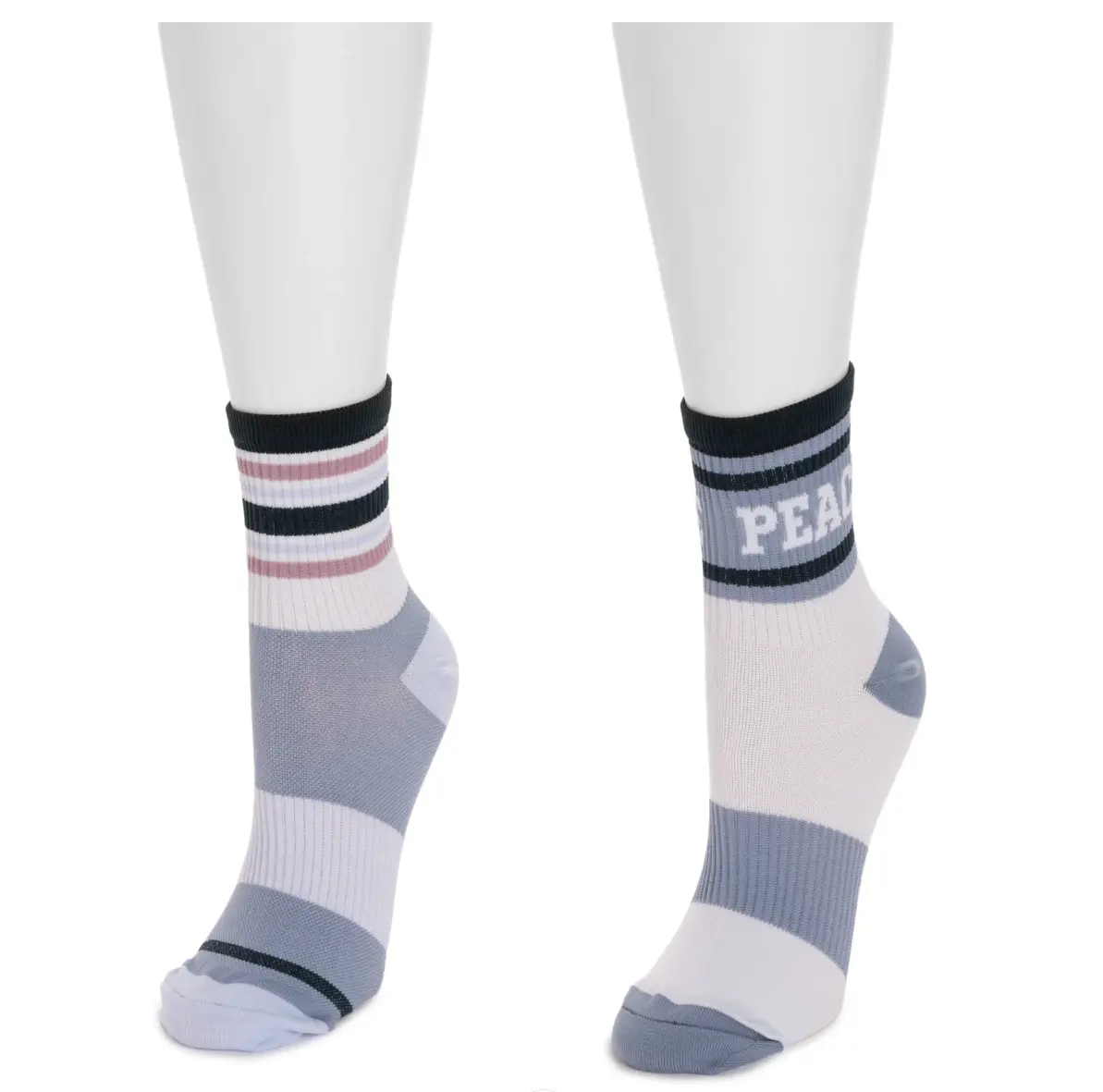 Women's 2-Pack Nylon Quarter Crew Studio Compression Socks - Thin, Anti-Sweat, Comfy, Cushiony Compression Ankle Socks, Thin Ankle Socks