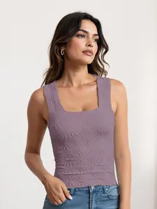 Women's Square Neck Cute Crop Tops Seamless Wide Strap Crop Tank Tops Slim Fit Flower Lettuce Tank Trim Crop Cami Tops Floral Crop Tops For Women