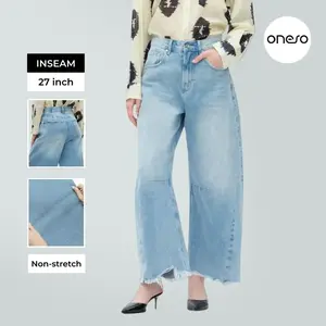 Non-Stretch Barrel Jeans for Women with Drawstring, Boyfriend Fit, Tapered, Y2K Loose Denim Streetwear Vintage Style #TikTokShopSpringGlowUp