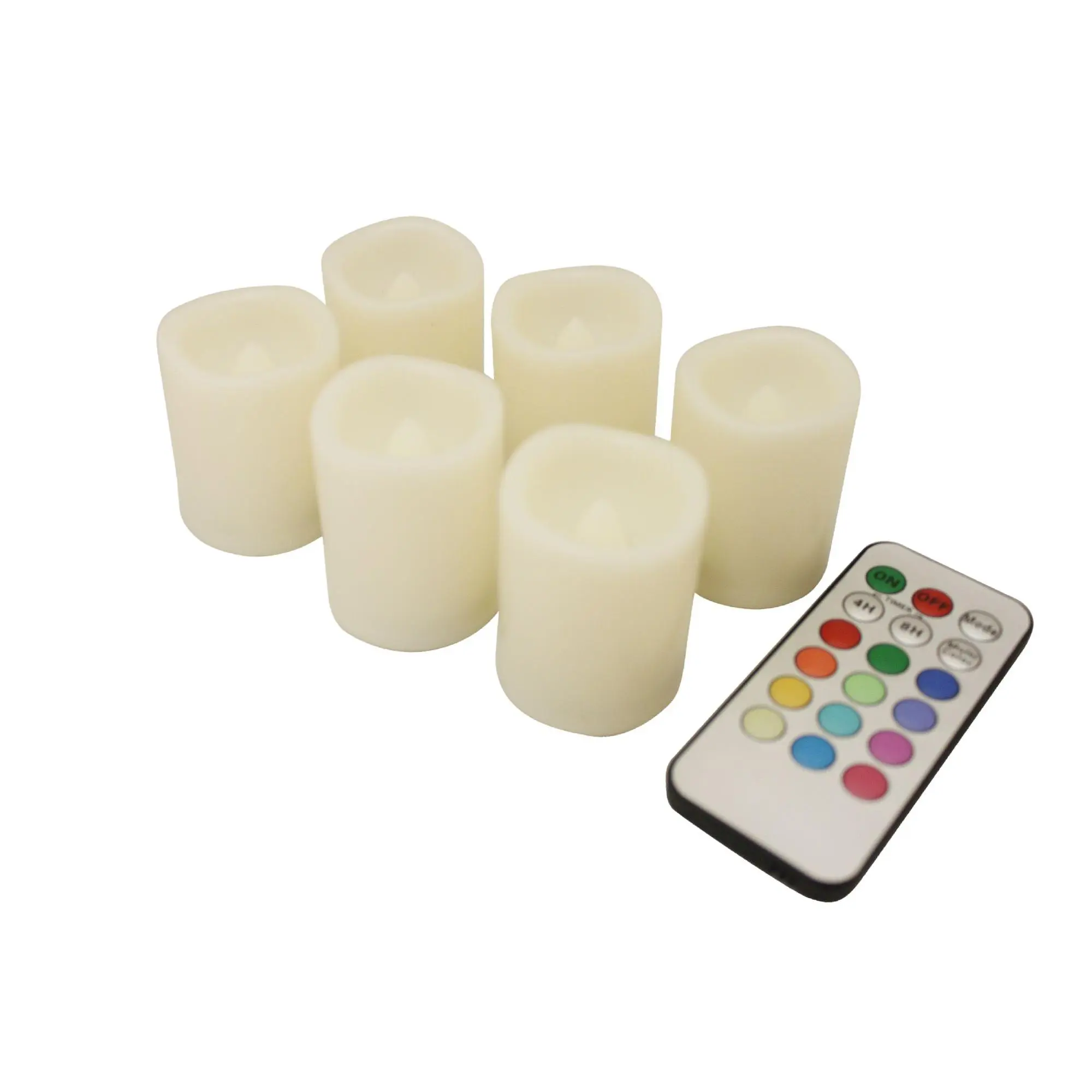 EcoGecko Flameless LED Color Changing Votive Candles with Remote and Timer, Batteries-Included, Melted Edge, Multiple colors