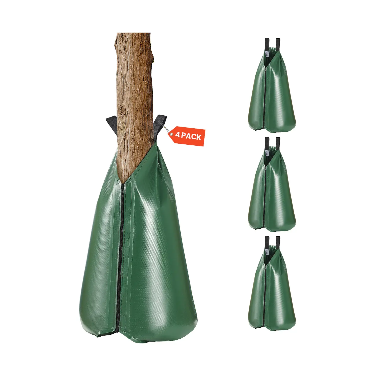 【Summerfinds】VEVOR Tree Watering Bag,4 Packs 20 Gallons Watering Bags for New Trees5-9 Hours Slow Release Refillable Tree Drip Irrigation Bags with ZipperDurable Tree Watering System for Deep Root Targeting
