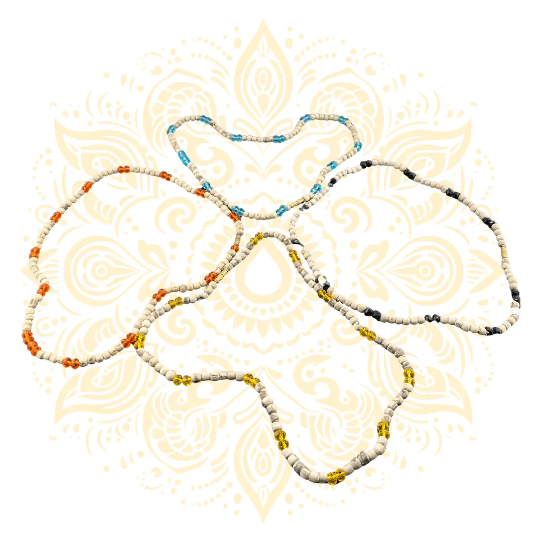 Tulasi Necklace w/ Decorative Stone Beads | 5 Colors