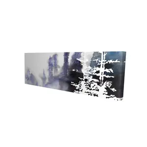Begin Home Decor 2080-1648-LA147 16 x 48 in. Silhouette of A Forest - Blue Canvas - Bedroom Landscape Decor