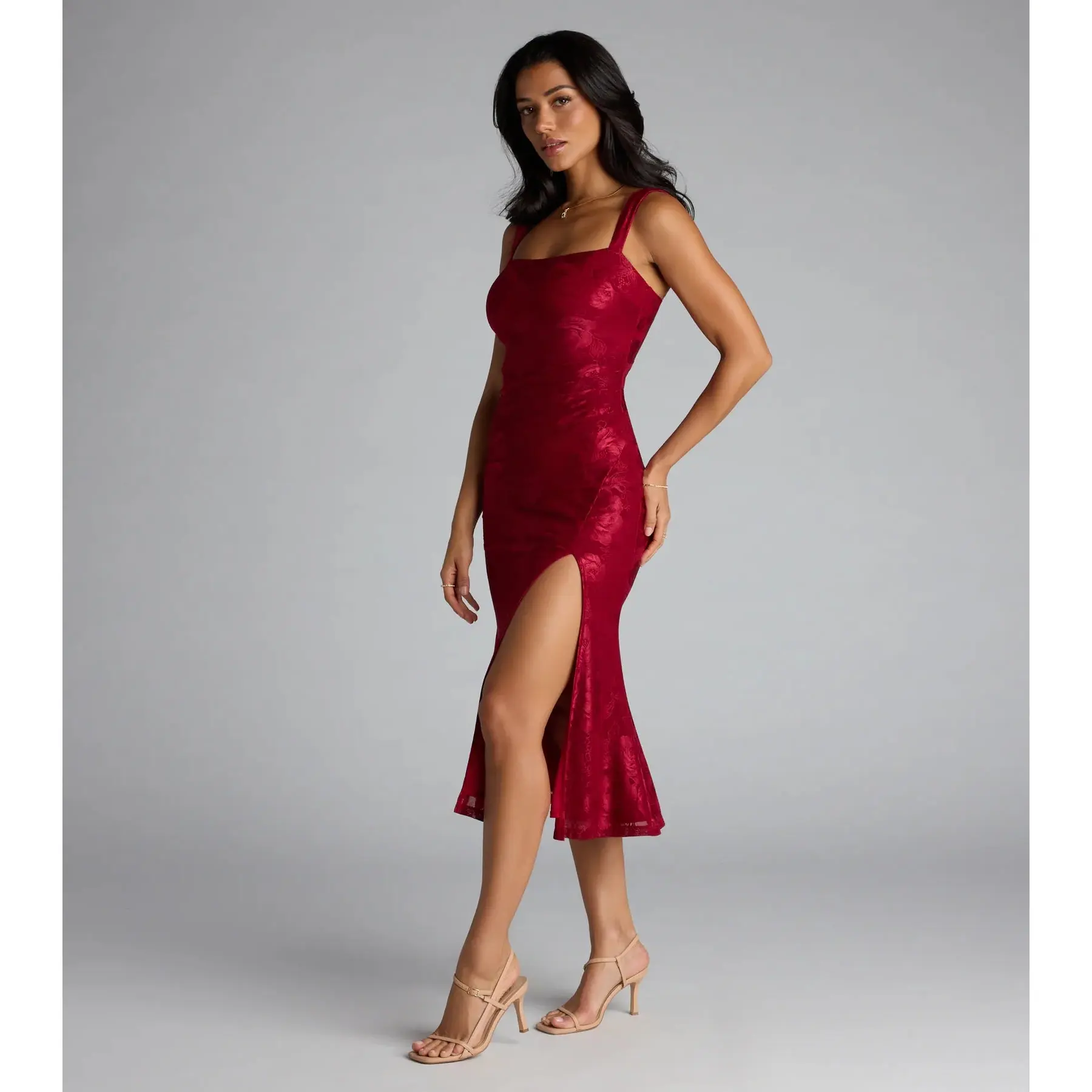 Laced in Drama Floral Midi Dress - TikTok Shop
