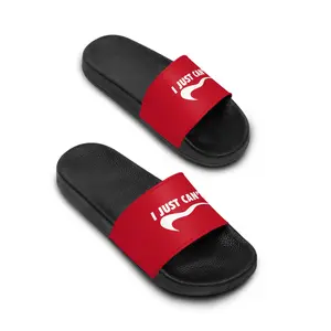 Red I Just Can't Men's Slide Sandals