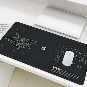 Paper Crane Folding Design Mouse Pad, Rectangle Gaming Mouse Pad, Office Desk Keyboard Mat for Home Office Game Room