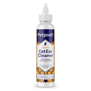 Petpost | Cat Ear Cleaner - Best Ear Remedy for Cats - Natural Coconut Oil Treatment Drops - Alcohol & Medicine Free - 8 oz.