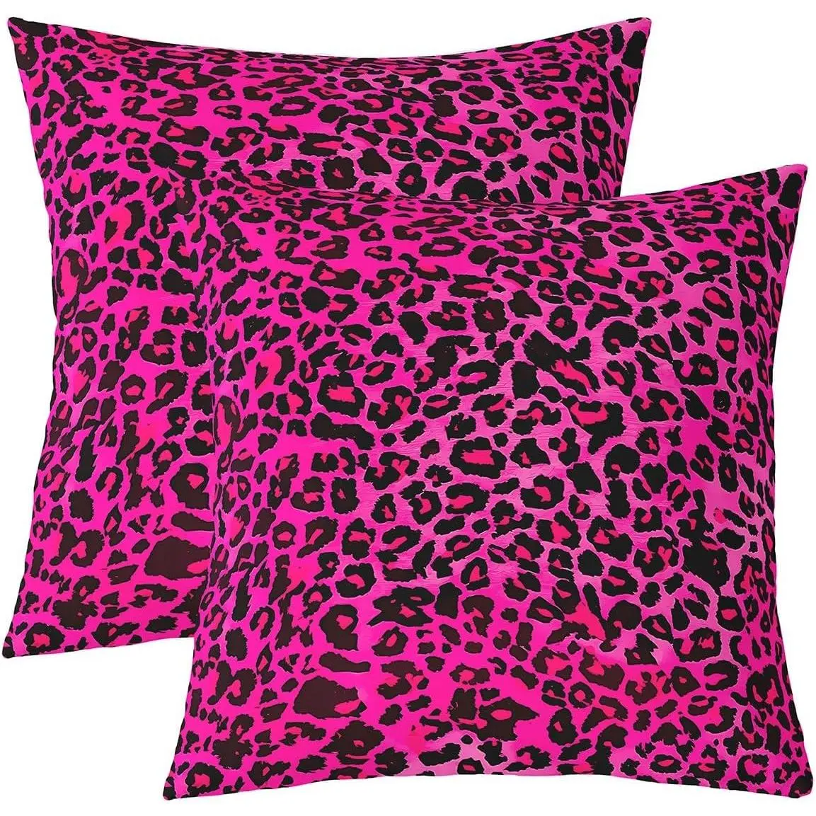 Hot Pink Leopard Throw Pillow Covers Animal Print Decor Pillowcase Cheetah Cushion Case Women Men Safari Bedroom Decor