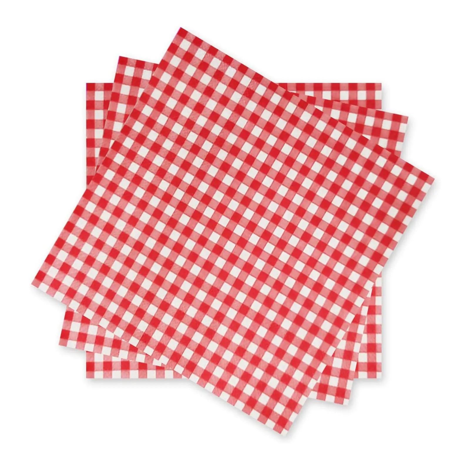 Gatherfun Disposable Red and White Gingham Paper Napkins (Pack of 50)