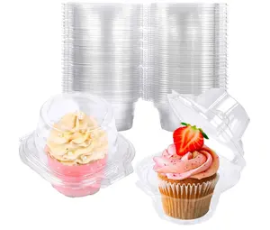 50 Pack Individual Cupcake Containers Plastic Cupcake Boxes Cupcake Holders Stackable Deep Dome Cupcake Carrier