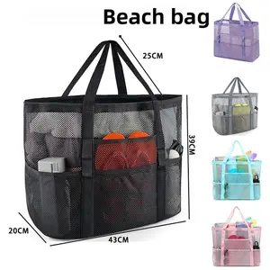 Beach bag shoes swimsuit seaside travel storage bag multi-functional mesh shoulder portable swimming bag gym