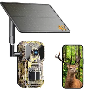 4G LTE Cellular Trail Camera with Live Streaming – Solar Powered Cell Cam, Phone App Access, Built-in eSIM, 0.2s Trigger, Motion Detection, Full-Color Night Vision, IP66 Waterproof – for Hunting, Wildlife, Horses, Birds flock– 2025 Ready