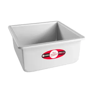Fat Daddio's PSQ-884 Anodized Aluminum Square Cake Pan, 8 x 4 Inch